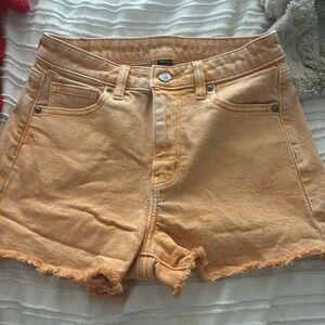 American Eagle Orange Jean Shorts. Size 0. Stretchy. Worn once.